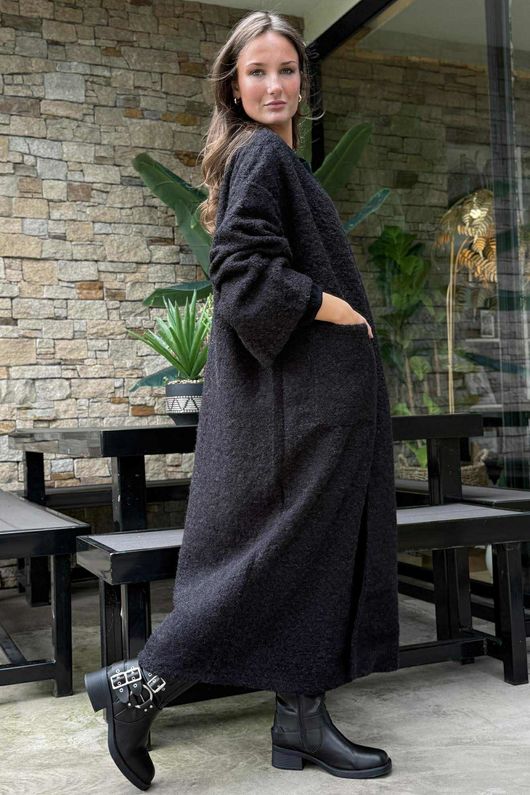 Norbury Japanese Duster Coat Black /20=
